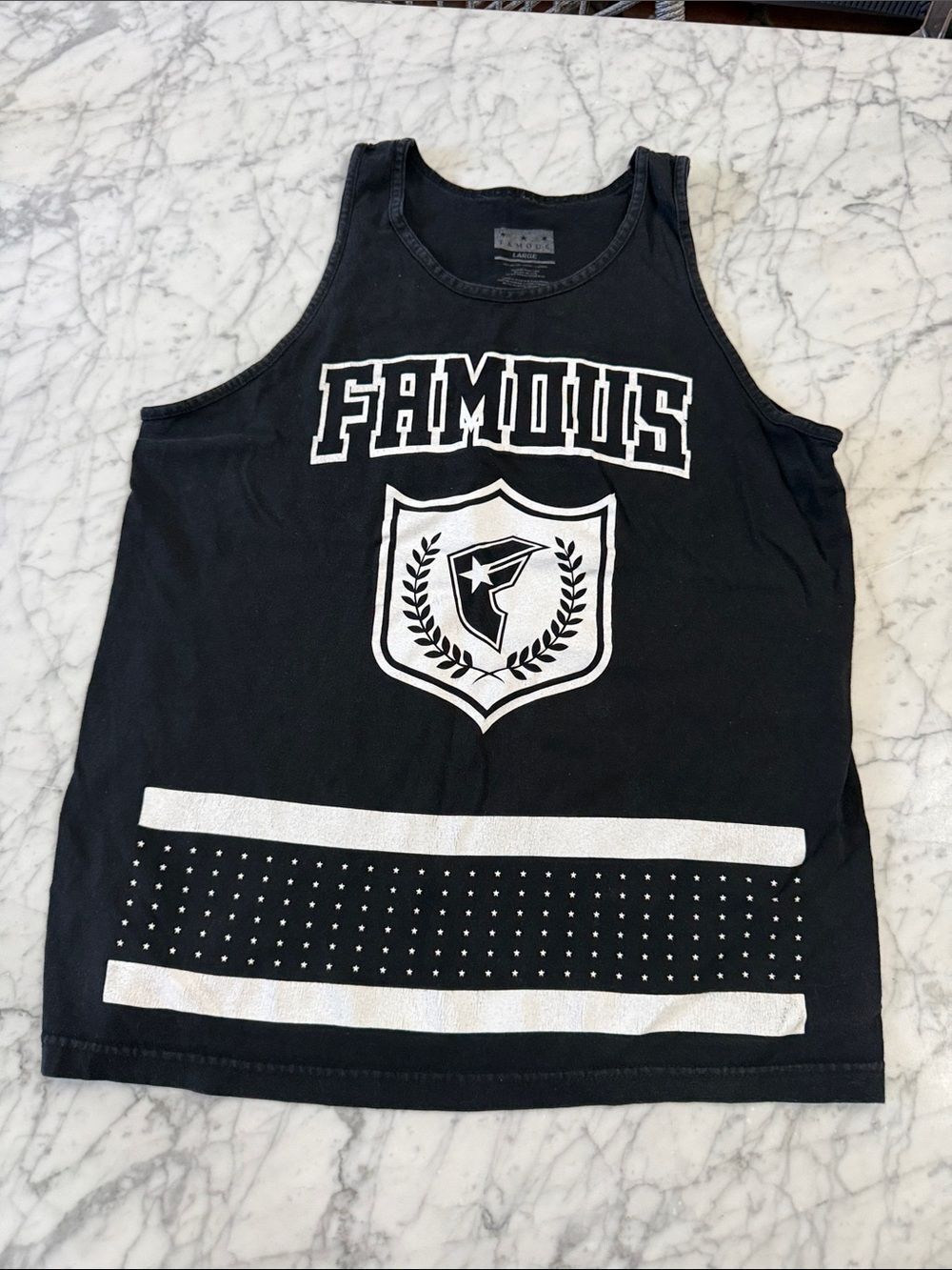 VTG Famous Stars and Straps Black Graphic Tank Top Mens Sz L